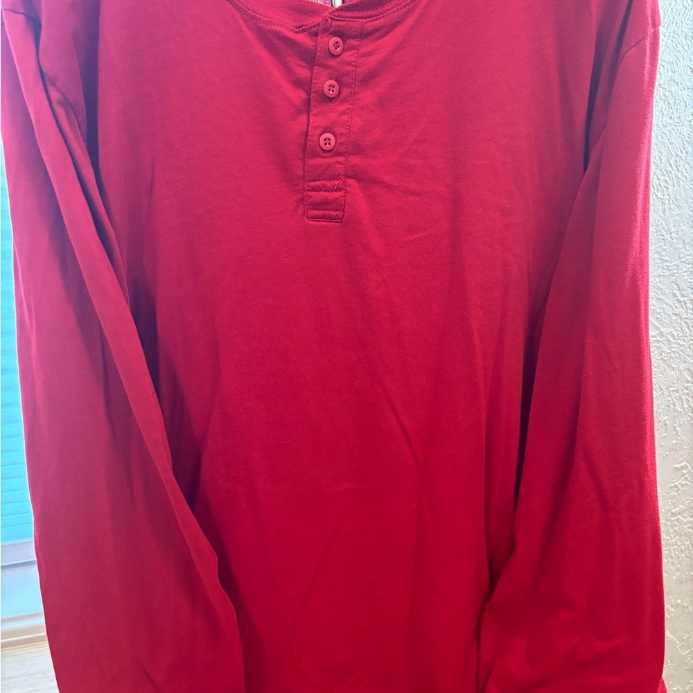 Hanes Red Long Sleeve Tee - Picture 3 of 4